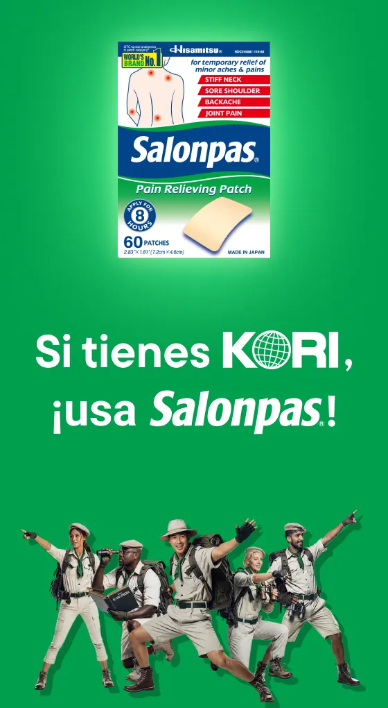 Si tienes KORI, usa Salonpas®!